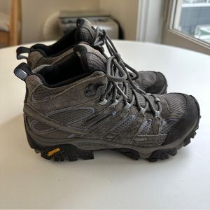 Merrell Moab 2 Waterproof Hiking Boots 7.5 Granite Gray/Blue